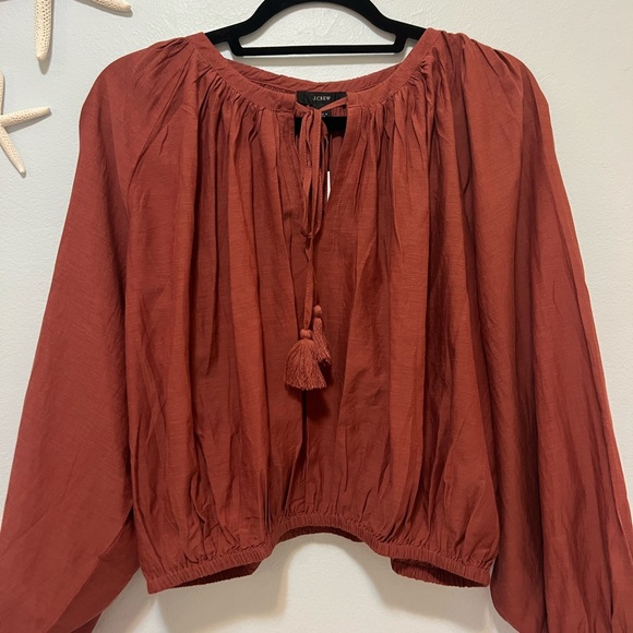 NWT J. Crew Tassel Tie-Front Crop Top - Picture 6 of 12